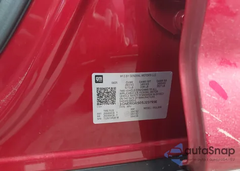 2025 Chevrolet Traverse Fwd Lt z USA, uszkodzony, nr VIN 1GNERGRS0SJ237956